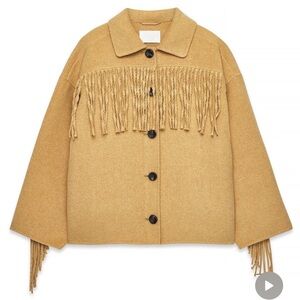 ISO NA-KD Fringe Detail Wool Blend Jacket